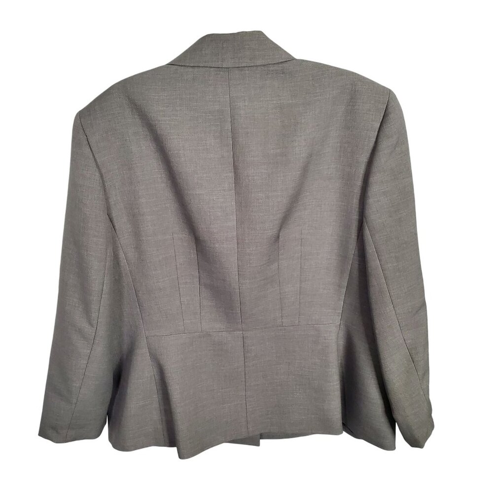 Kasper Size 14 Blazer Jacket Two Button Tailored Fit Office Neutral Gray - Picture 2 of 9